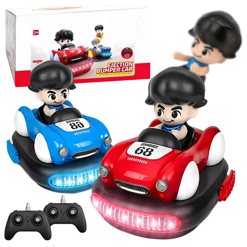 2 Pcs RC Bumper Car Set with Knockout Charaters Music and Lights